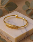 Real Leaf Gold Bracelet, Handmade Nature Jewelry, Organic Botanical Bracelet, Gift for Renewal & Fortitude, 14K Gold Plated Brass