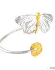 Sterling Silver Butterfly Cuff Bracelet - Artisan Nature Jewelry