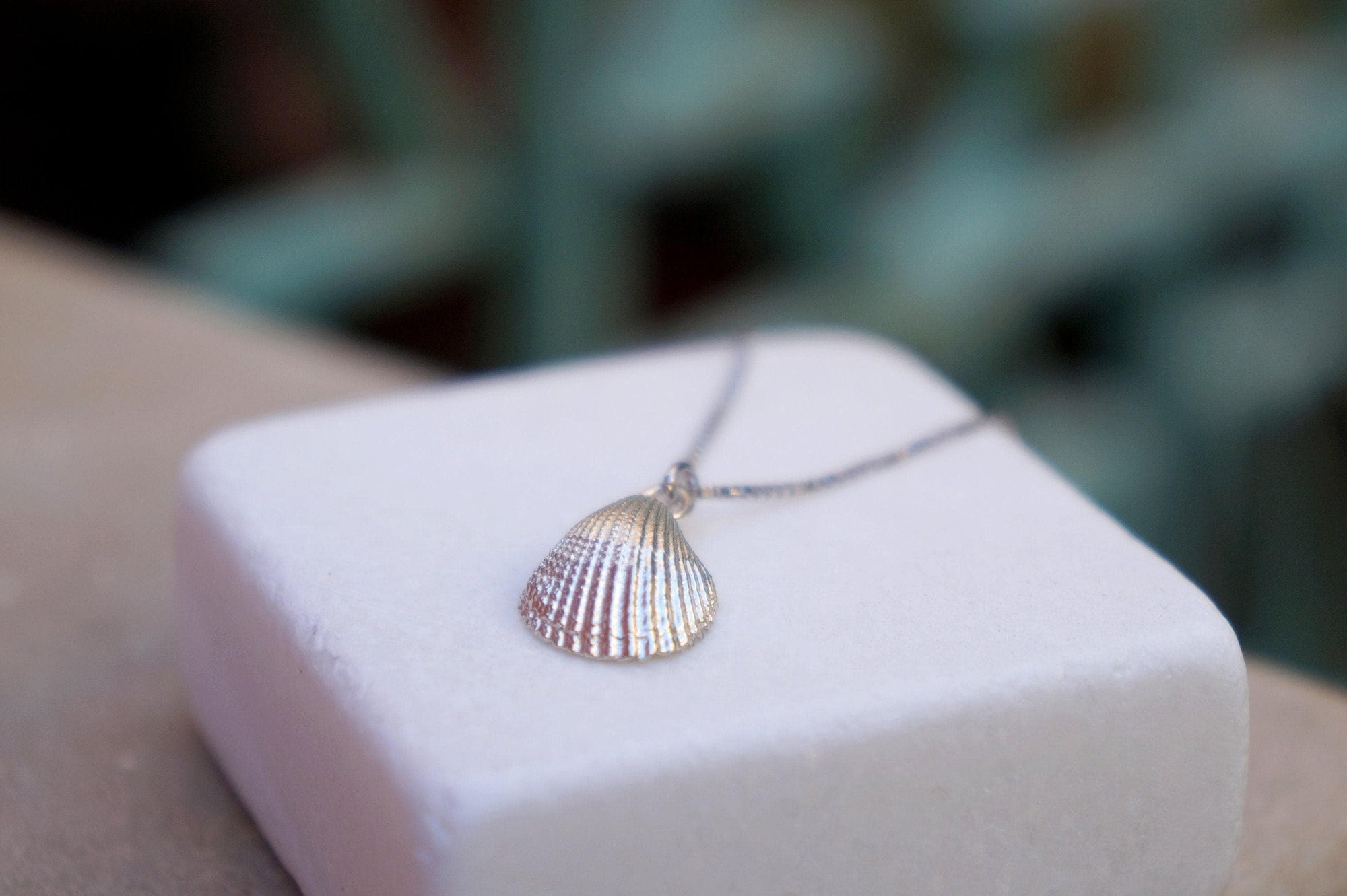 Minimalist Sea Shell Necklace, Handmade Beach Jewelry, Organic Sea Pendant, Gift for Growth &amp; Renewal, Gold or Sterling Silver 925