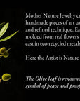 Handmade Olive Leaf and blossom Bracelet for Women. Recycled Sterling Silver 925 Unique and Luxury jewellery.