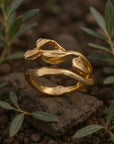 Real Olive Branch Ring, Handmade Nature Jewelry, Organic Tree Twig, Gift for Victory & Health, Eco Sustainable Sterling Silver 925