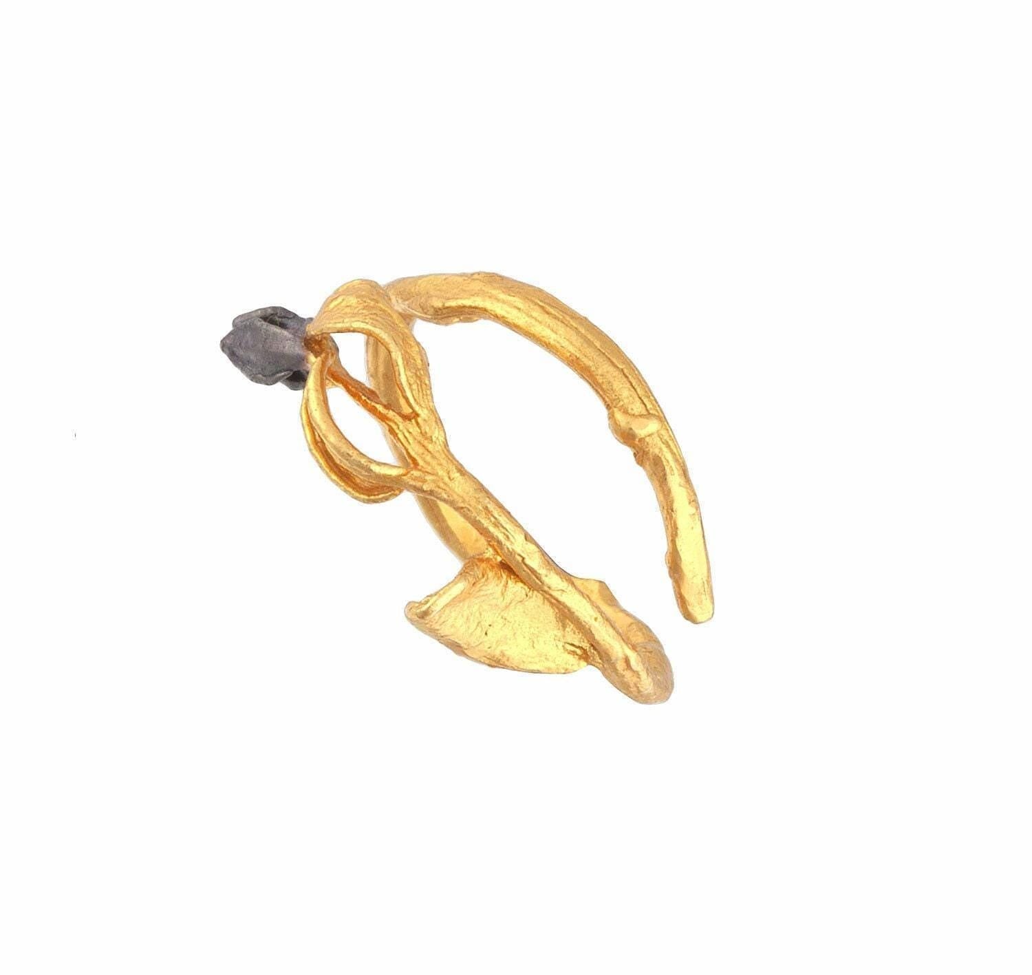 Real Olive Branch Ring, Handmade Nature Jewelry, Organic Tree Twig, Gift for Victory &amp; Health, Eco Sustainable Sterling Silver 925