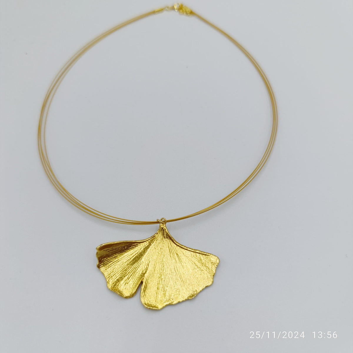 Real Gingko Biloba Necklace, 14K Gold Plated Brass Pendant, Natural Leaf Necklace, Handmade Boho Jewelry Gift, Birthday Gift for Women