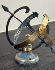 Armillary Small Solid Brass Verdigris Patina Sphere Sundial