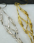 Real Jasmine Branch Earrings, Handmade Nature Jewelry, Organic Statement Dangles, Eco Gift for Purity & Luck, Gold or Sterling Silver 925