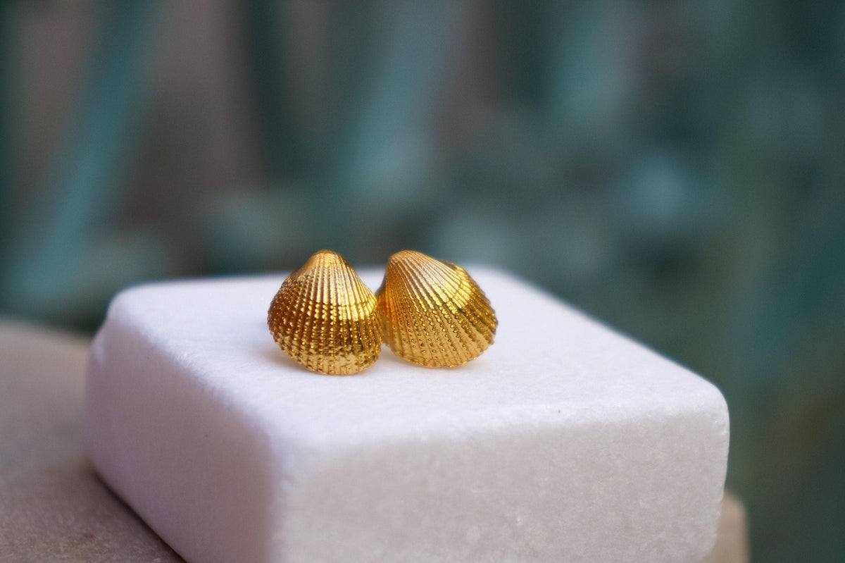 Sea shell earrings 14k Goldplated on sterling silver.