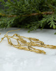 Real Jasmine Branch Earrings, Handmade Nature Jewelry, Organic Statement Dangles, Eco Gift for Purity & Luck, Gold or Sterling Silver 925