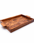 Luxury Handcrafted Olive Wood Tray | Rectangular Serving Board with Handles