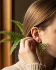 Real Juniper Branch Studs, Handmade Minimalist Jewelry, Organic Forest Earrings, Dainty Gift for Health & Resilience, Sterling Silver 925