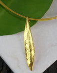 Real Olive Leaf Necklace, 14K Gold Plated Brass Pendant, Handmade Minimalist Jewelry Gift, Birthday Gift for Women, Nature Inspired Boho