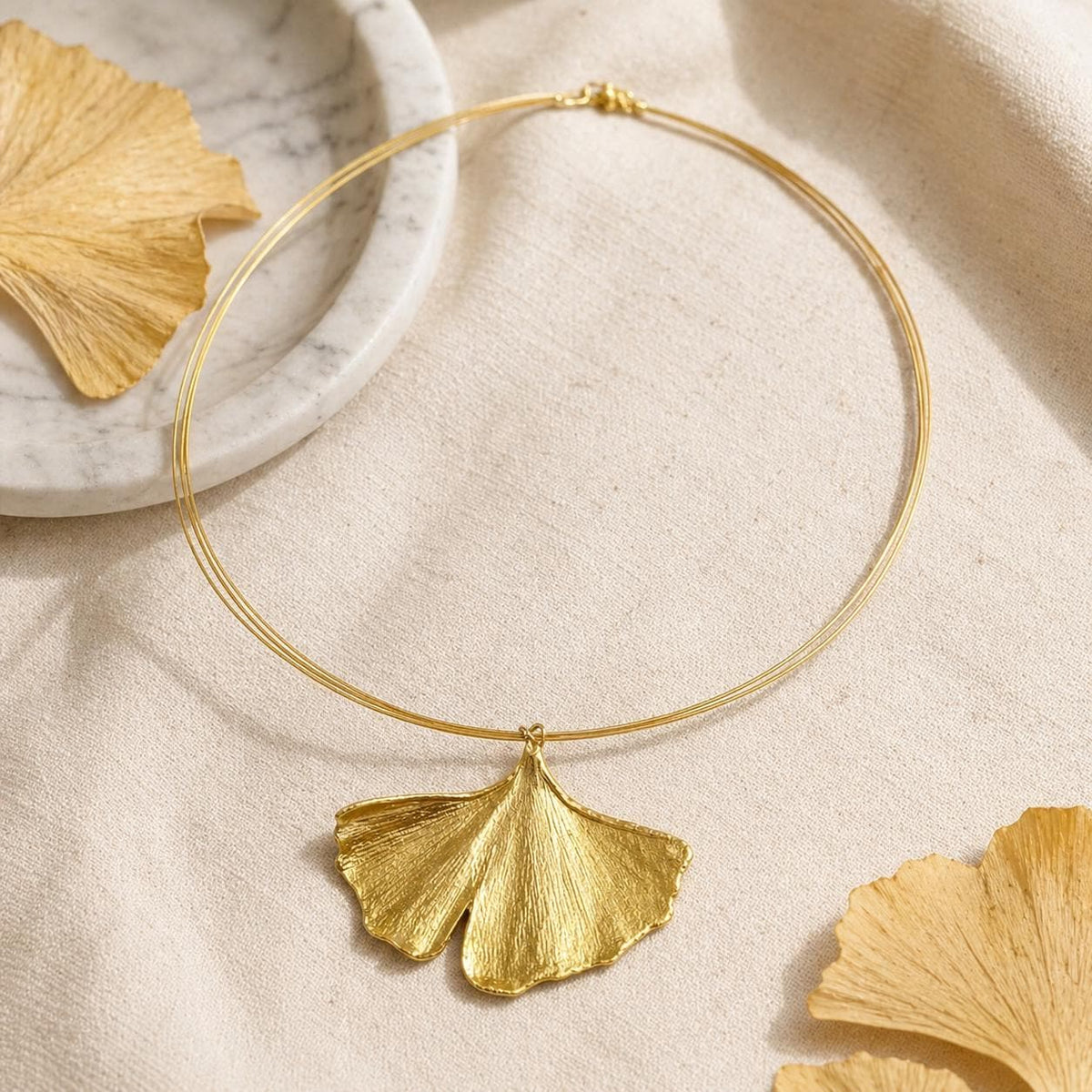 Real Ginkgo Biloba Leaf Necklace, Handmade Nature Jewelry, Organic Forest Pendant, Gift for Longevity &amp; Success, Sterling Silver 925