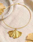 Real Ginkgo Biloba Leaf Necklace, Handmade Nature Jewelry, Organic Forest Pendant, Gift for Longevity & Success, Sterling Silver 925