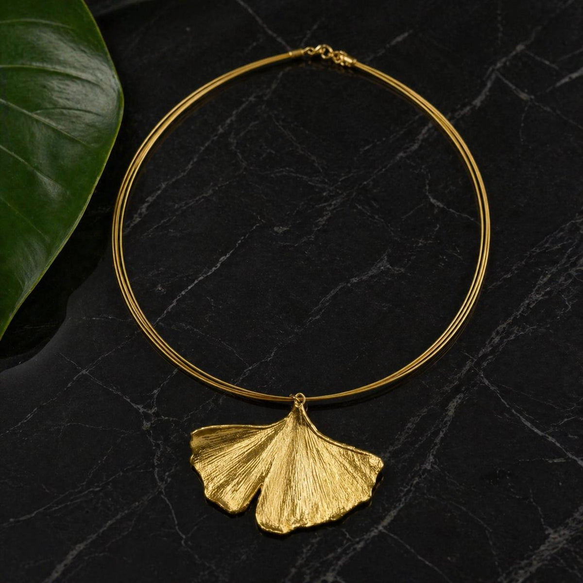 Real Gingko Biloba Necklace, 14K Gold Plated Brass Pendant, Natural Leaf Necklace, Handmade Boho Jewelry Gift, Birthday Gift for Women