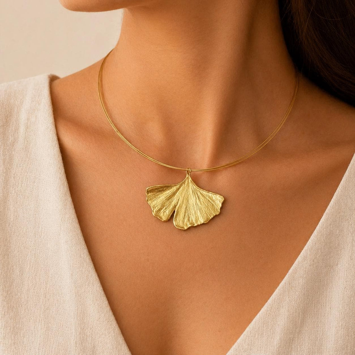 Real Gingko Biloba Necklace, 14K Gold Plated Brass Pendant, Natural Leaf Necklace, Handmade Boho Jewelry Gift, Birthday Gift for Women