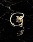 Real Chamomile Flower Ring, Handmade Nature Jewelry, Organic Forest Band, Gift for Health, Eco Sustainable Sterling Silver 925