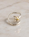 Real Chamomile Flower Ring, Handmade Nature Jewelry, Organic Forest Band, Gift for Health, Eco Sustainable Sterling Silver 925