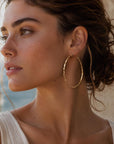 Gold Olive Branch Hoops, Handmade Nature Jewelry, Botanical Tree Earrings, Gift for Luck & Success, Eco Sustainable Sterling Silver 925