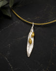 Real Olive Leaf Necklace, Handmade Minimalist Jewelry, Organic Tree Pendant Band, Gift for Health & Success, Gold and Sterling Silver 925