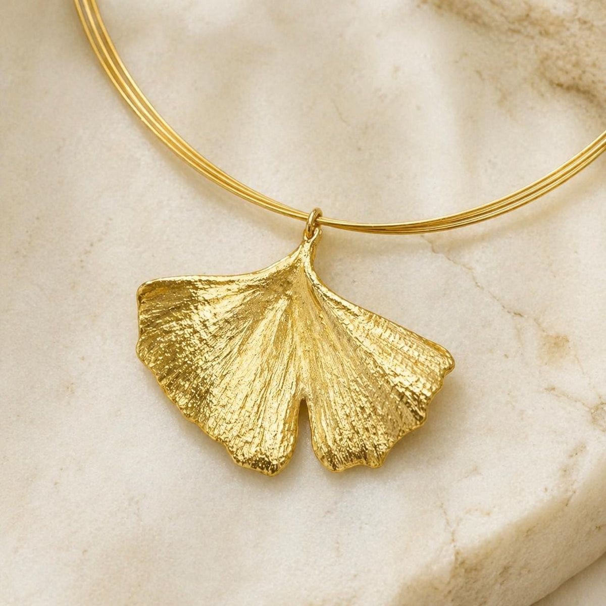 Real Ginkgo Biloba Leaf Necklace, Handmade Nature Jewelry, Organic Forest Pendant, Gift for Longevity &amp; Success, Sterling Silver 925