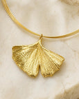 Real Ginkgo Biloba Leaf Necklace, Handmade Nature Jewelry, Organic Forest Pendant, Gift for Longevity & Success, Sterling Silver 925