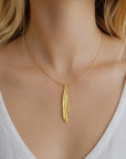 Real Olive Leaf Necklace, 14K Gold Plated Brass Pendant, Handmade Minimalist Jewelry Gift, Birthday Gift for Women, Nature Inspired Boho
