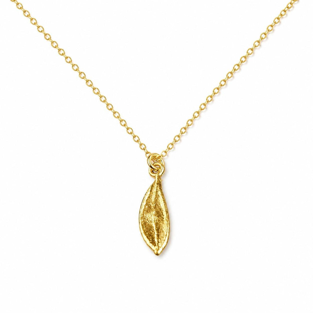 Minimalist Olive Leaf Gold Necklace, Handmade Nature-Inspired Jewelry, Organic Tree Pendant, Gift for Health &amp; Luck, Sterling Silver 925