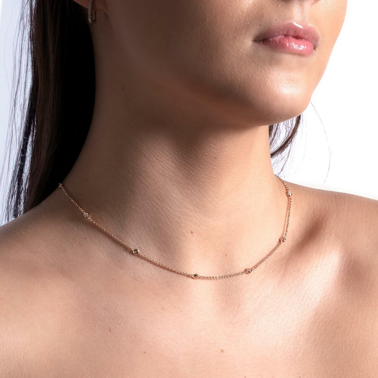 Delicate Sterling Silver Choker with Sparkling Zircons - Timeless &amp; Elegant by MyaMoon by MyaMoon at www.brixbailey.com