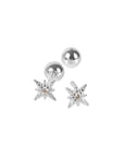 Star XS Screw Back Earrings Sterling Silver