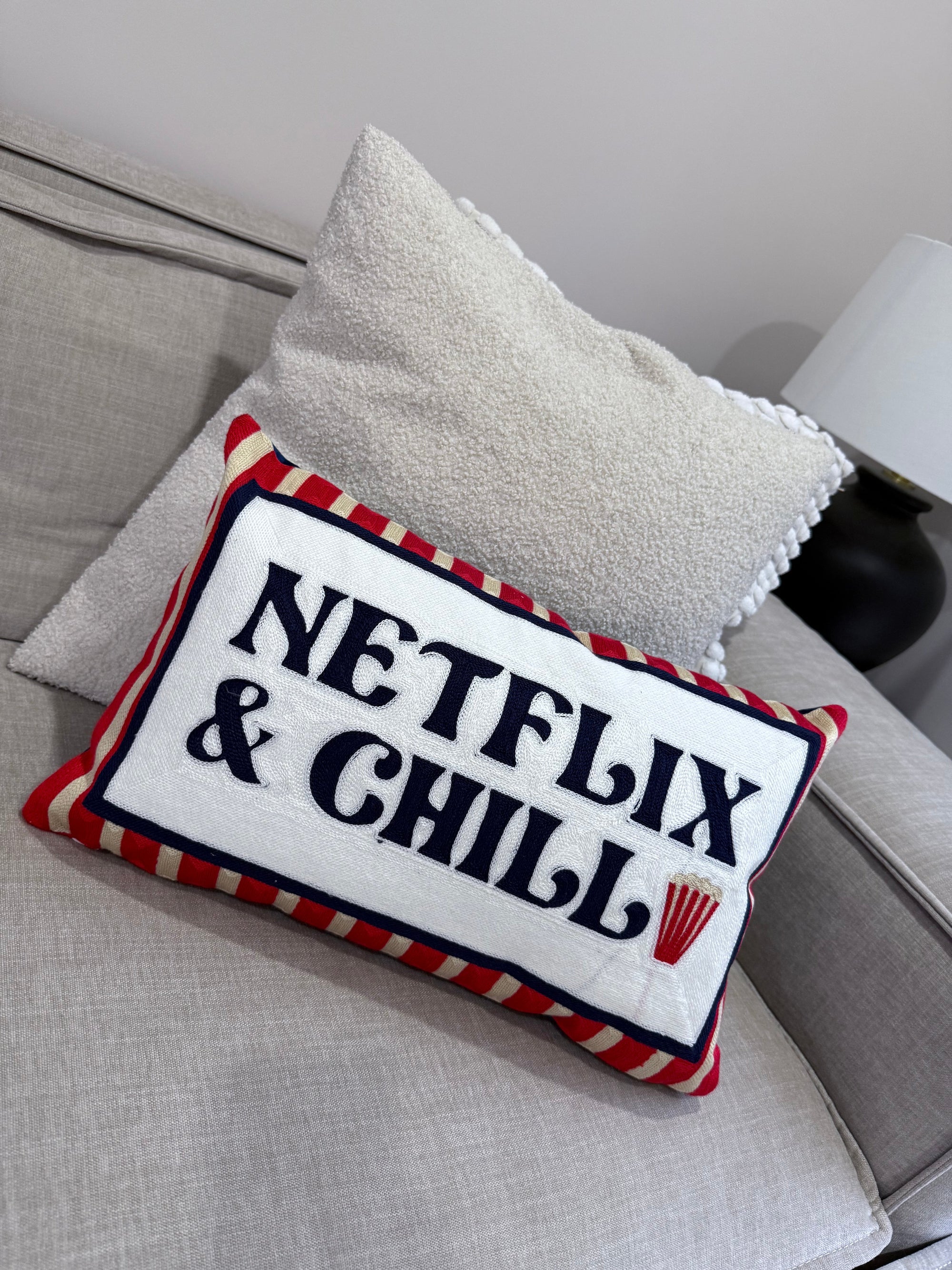 Netflix &amp; Chill Needlepoint Cushion