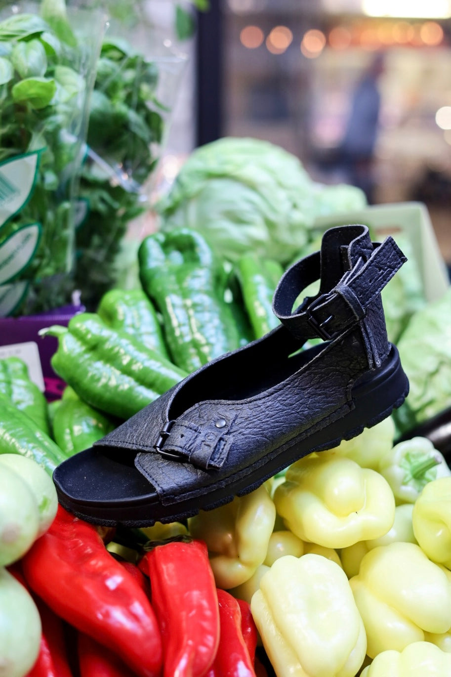 Athens Vegan Sandals in Black