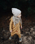 Eared Jumpsuit for Babies and Kids - Mustard