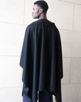 Midi recycled wool cape