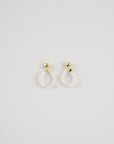 Stacked Circle Pearl Earrings