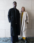 Extra Long Luciana Overcoat in Black or White