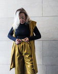 Recycled polyester Wide Pants - Black/Olive/Ocra Newlife