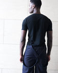 Elasticated waist wide pants with braces