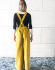 Elasticated waist wide pants with braces