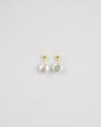 Round Button Pearl Earrings