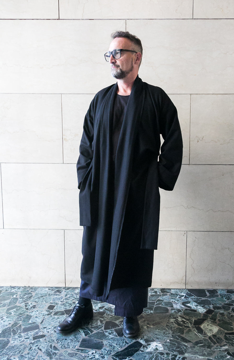 Extra Long Luciana Overcoat in Black or White