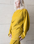 Long sleeves bateau collar shirt