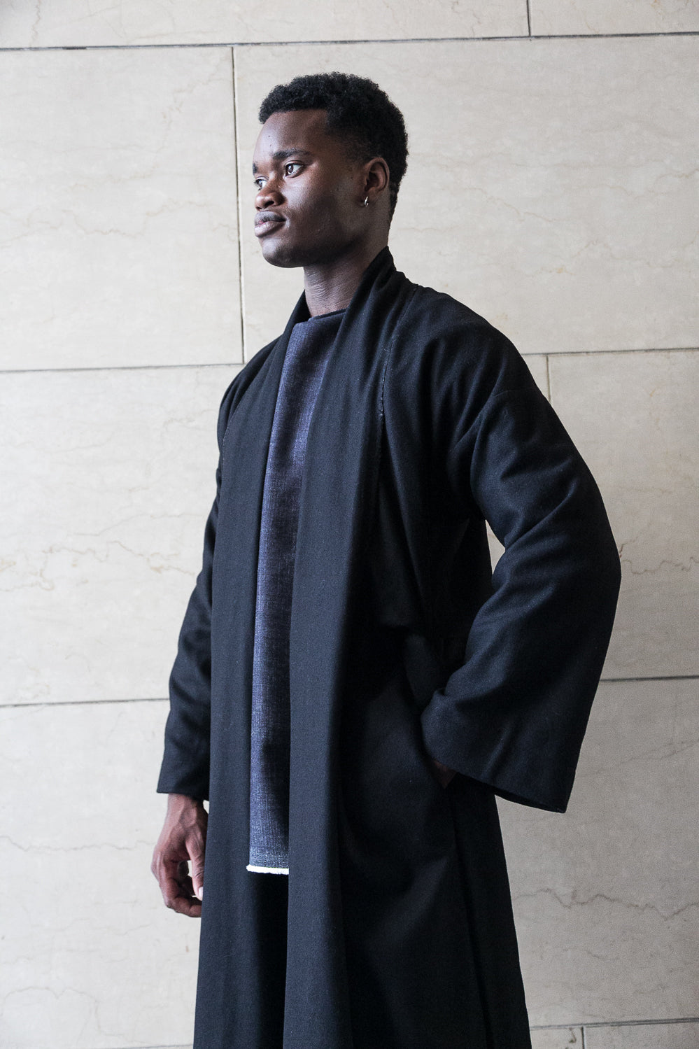 Extra Long Luciana Overcoat in Black or White