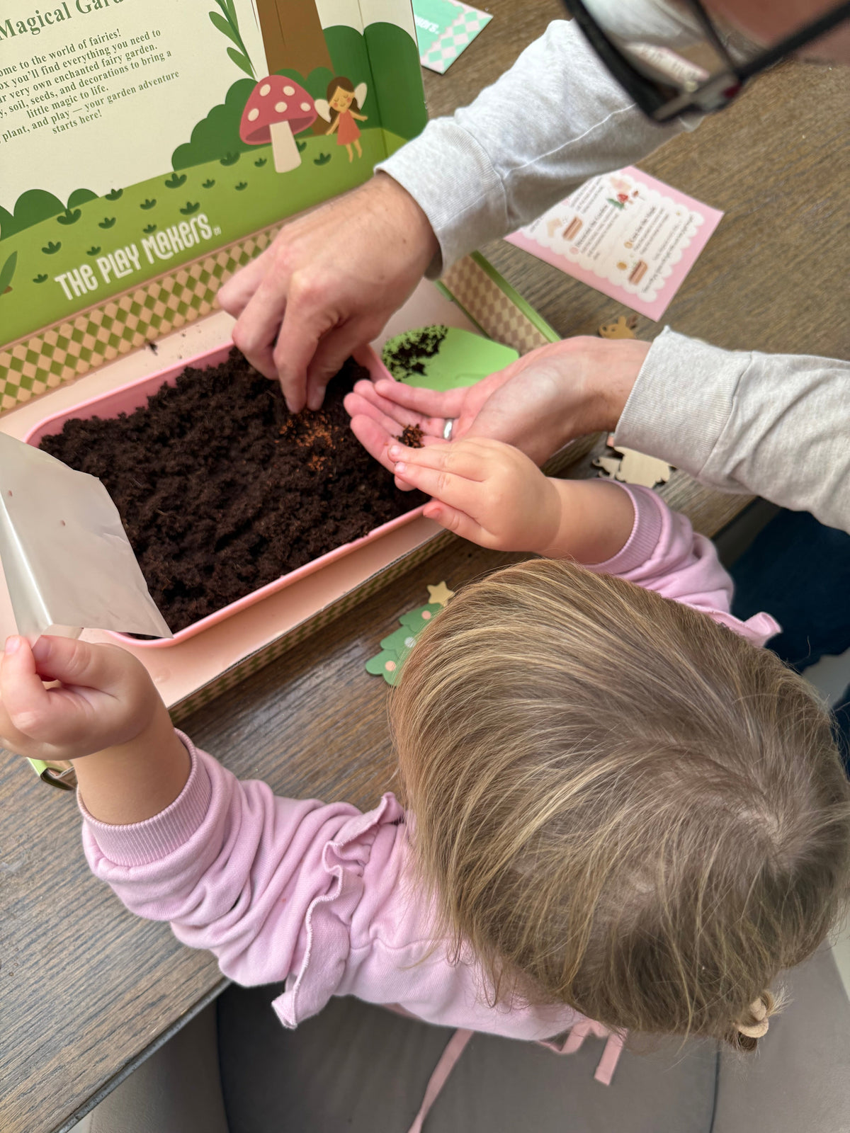 Fairy Gardening Kit for kids | Sensory Play set with Apron,Tray, Shovel, Fairies, Soil &amp; Seeds | The Playmakers Co