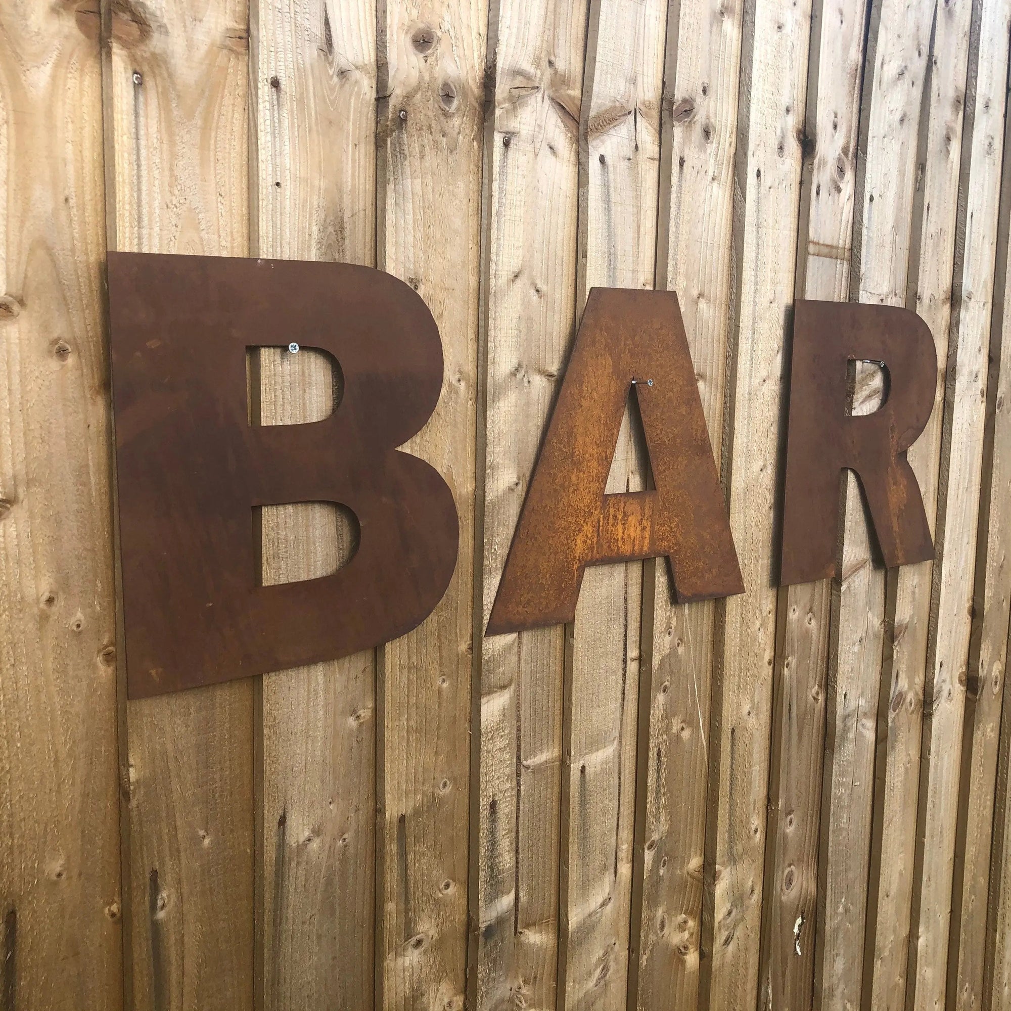 12″ Rusty Fat Font Metal Letters For The Home And Garden A–Z &amp; 0–9