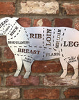 Galvanized Steel Butchers Lamb Wall Decoration.