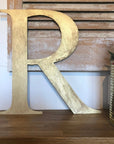 Distressed Gold 5" or 12" Classic Metal Letters, A-Z, 0-9