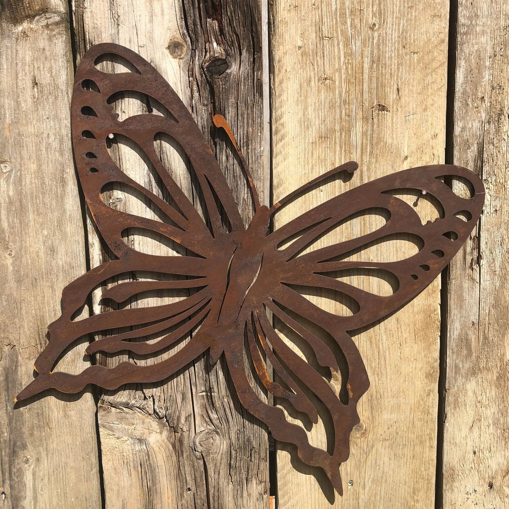 Large Rusty Metal Butterfly Garden Decoration