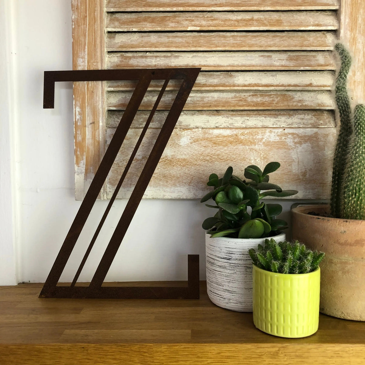 Rustic Art Deco Signs Rusty Metal Alphabet Letters – Home &amp; Garden A-Z 0-9