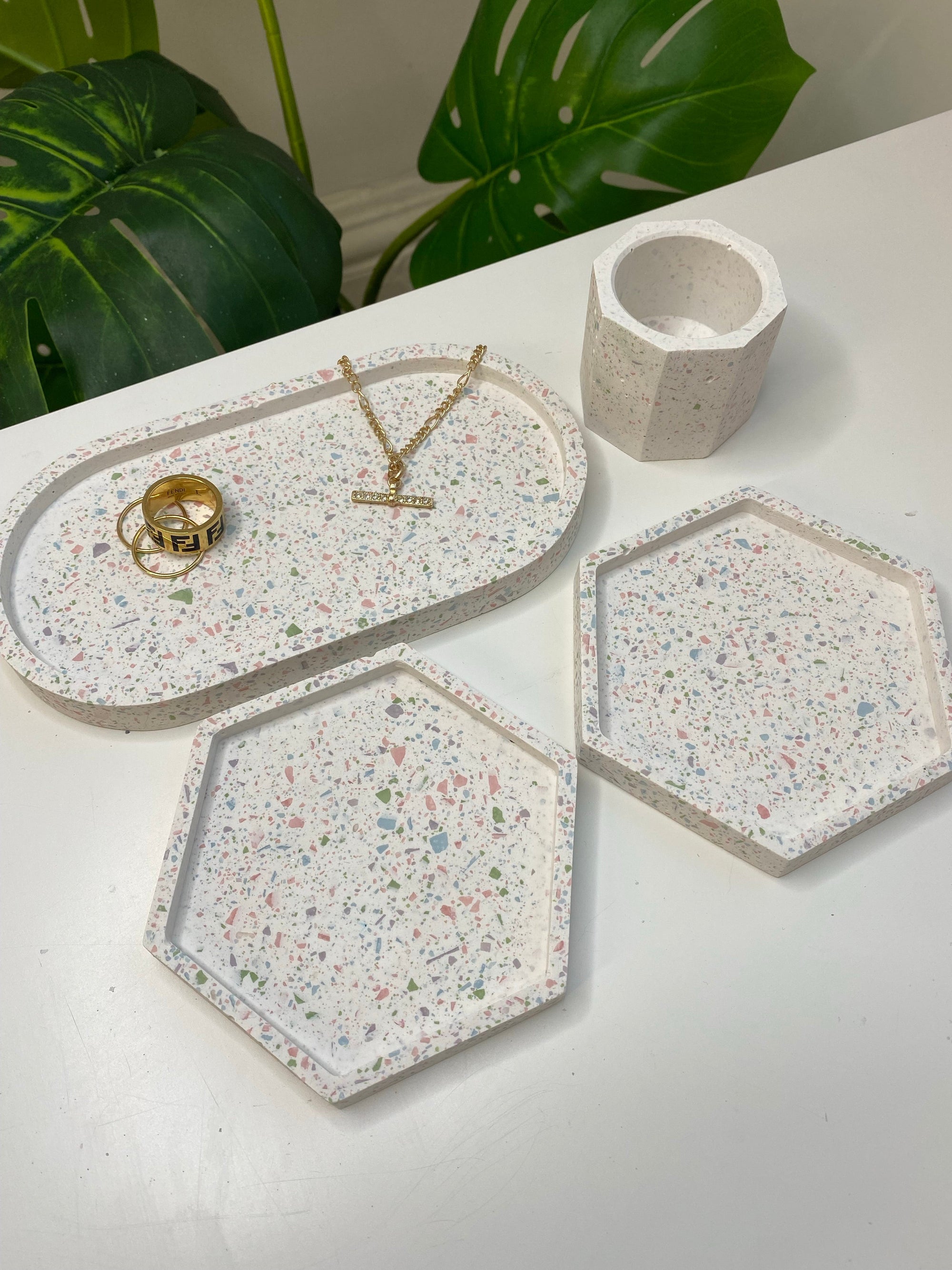 4 Piece Trinket Set - Terrazzo