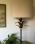 Cream velvet wonderland drum lampshade, double sided lampshade with sage wonderland paper on interior