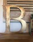 Distressed Gold 5" or 12" Classic Metal Letters, A-Z, 0-9